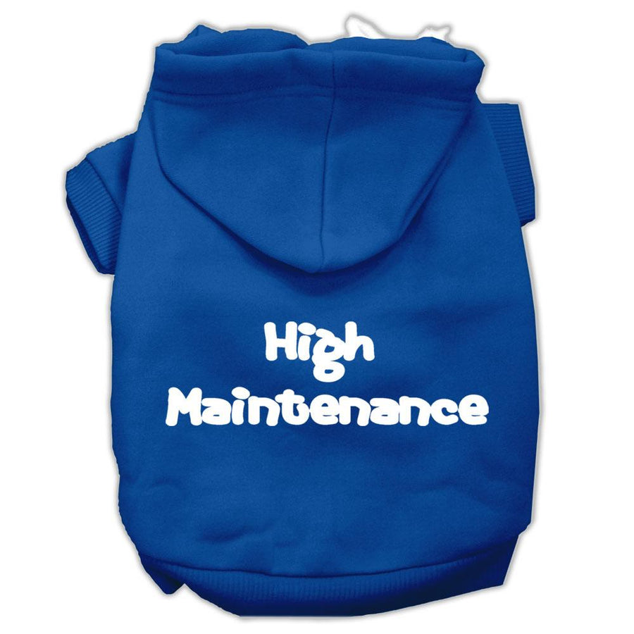 High Maintenance Screen Print Pet Hoodies Blue Xxxl(20)