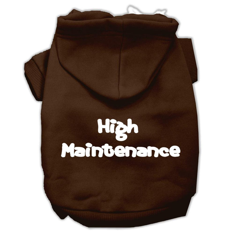 High Maintenance Screen Print Pet Hoodies Brown Xxxl(20)
