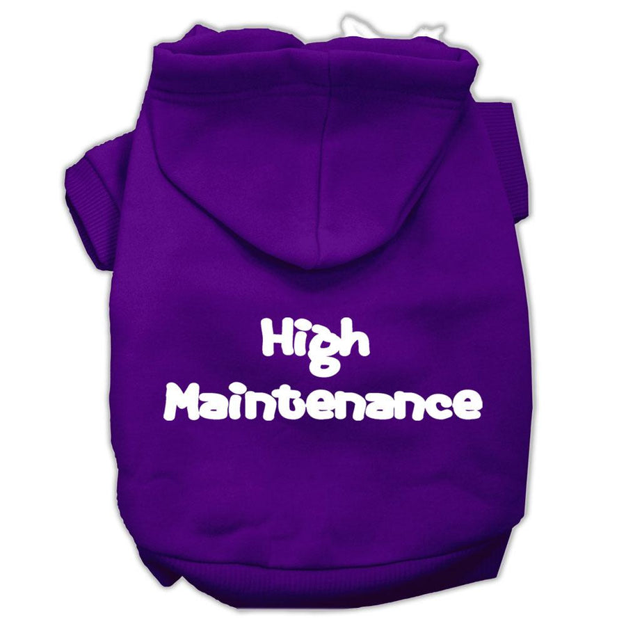 High Maintenance Screen Print Pet Hoodies Purple Size Xxxl(20)