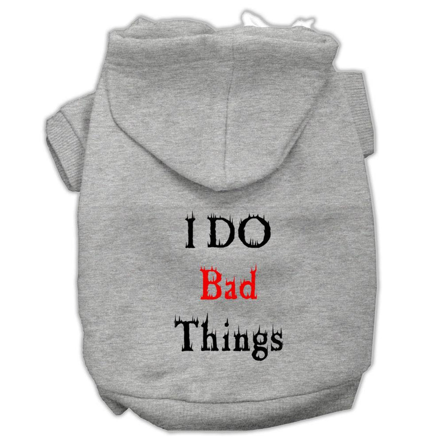 I Do Bad Things Screen Print Pet Hoodies Grey Xs (8)