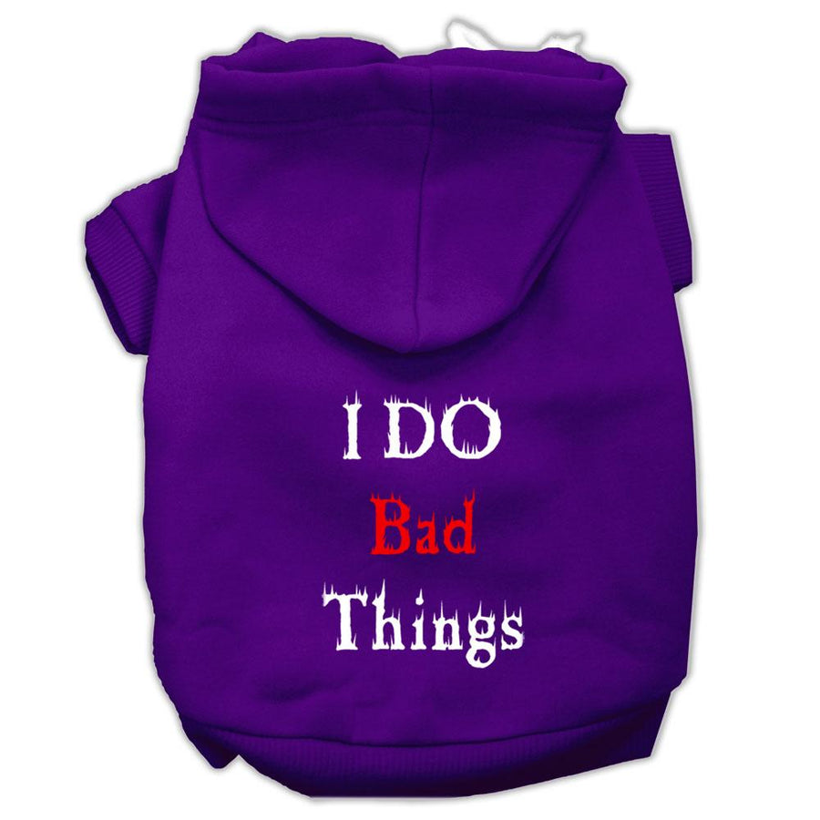 I Do Bad Things Screen Print Pet Hoodies Purple Size Xs (8)