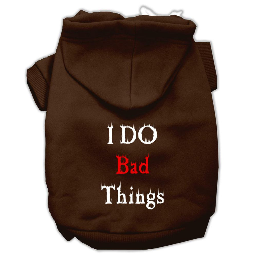 I Do Bad Things Screen Print Pet Hoodies Brown Xxxl(20)