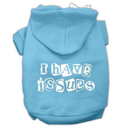 I Have Issues Screen Printed Dog Pet Hoodies Baby Blue Size Xxxl (20)