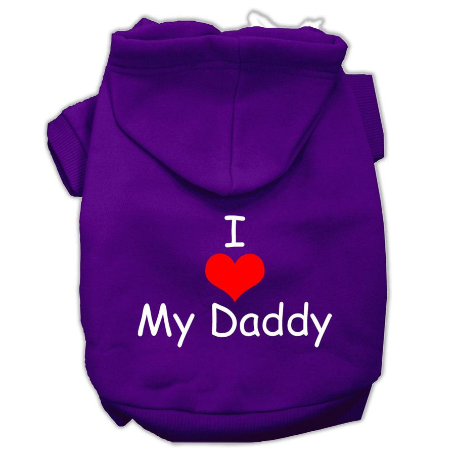 I Love My Daddy Screen Print Pet Hoodies Purple Size Xxxl (20)