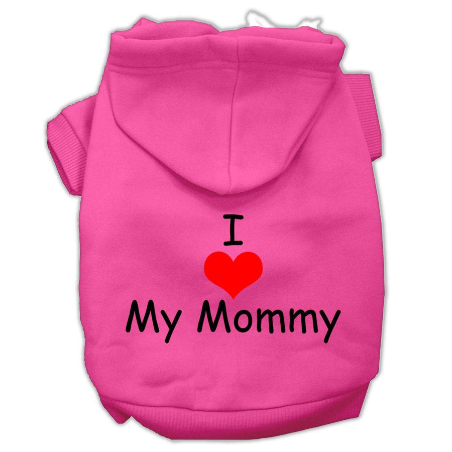 I Love My Mommy Screen Print Pet Hoodies Bright Pink Size Xl (16)