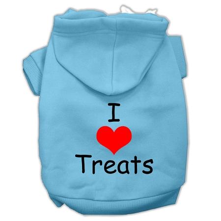 I Love Treats Screen Print Pet Hoodies Baby Blue Size Xxl (18)