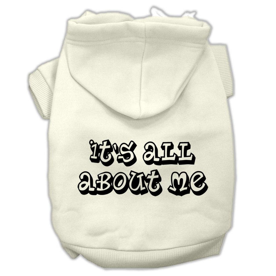 It's All About Me Screen Print Pet Hoodies Cream Size Xl (16)