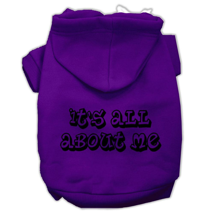 It's All About Me Screen Print Pet Hoodies Purple Size Xl (16)