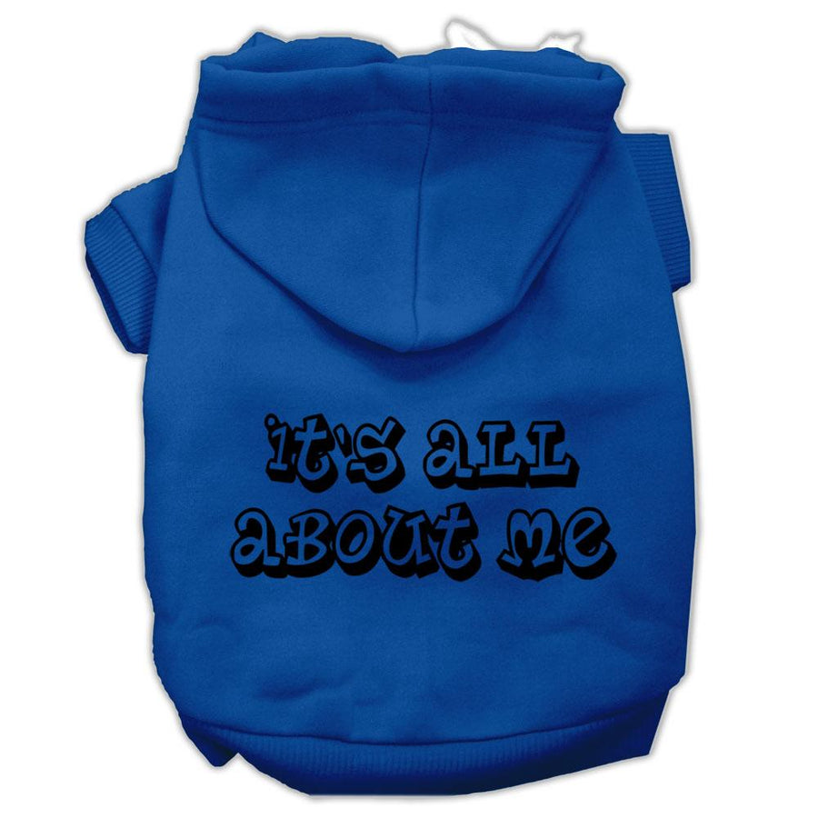 It's All About Me Screen Print Pet Hoodies Blue Size Xs (8)