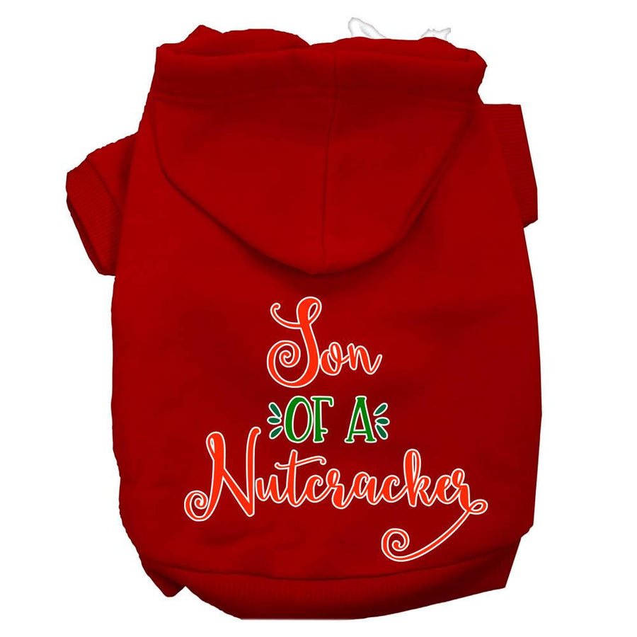 Son Of A Nutcracker Screen Print Dog Hoodie Red Xxl