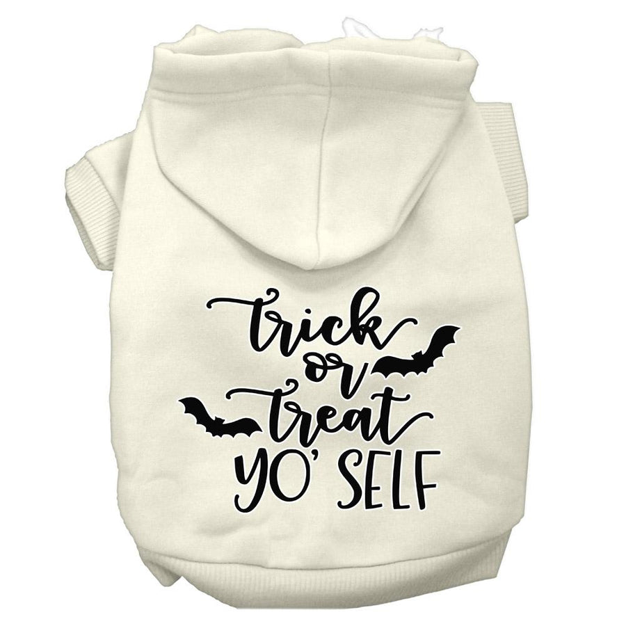 Trick Or Treat Yo' Self Screen Print Dog Hoodie Cream L