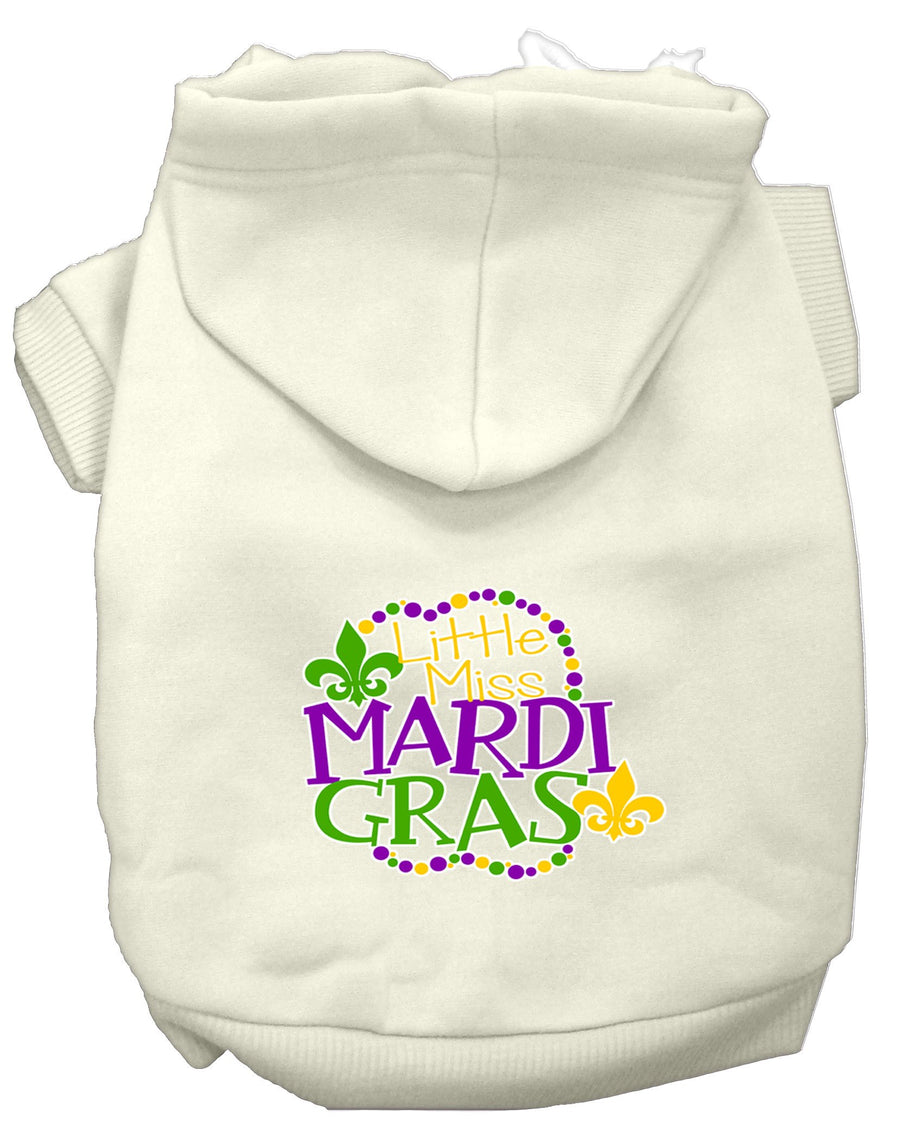 Miss Mardi Gras Screen Print Mardi Gras Dog Hoodie Cream Xxl