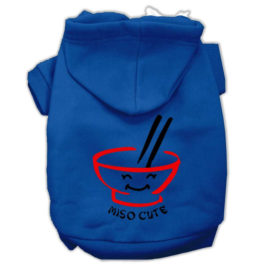 Miso Cute Screen Print Pet Hoodies Blue Size Xs (8)