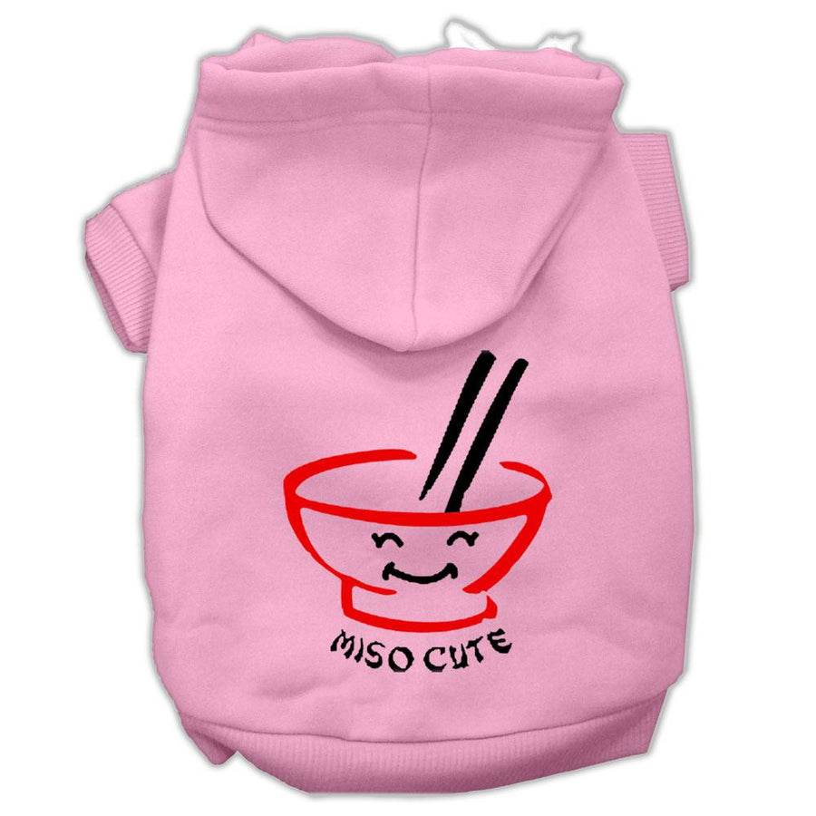 Miso Cute Screen Print Pet Hoodies Pink Size Xxl (18)
