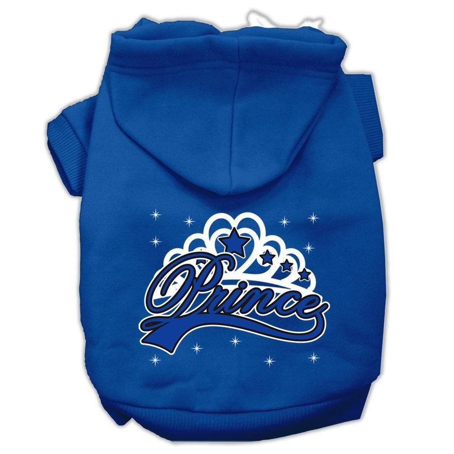 I'm A Prince Screen Print Pet Hoodies Blue Size Med (12)