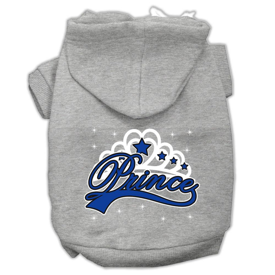 I'm A Prince Screen Print Pet Hoodies Grey Size Med (12)