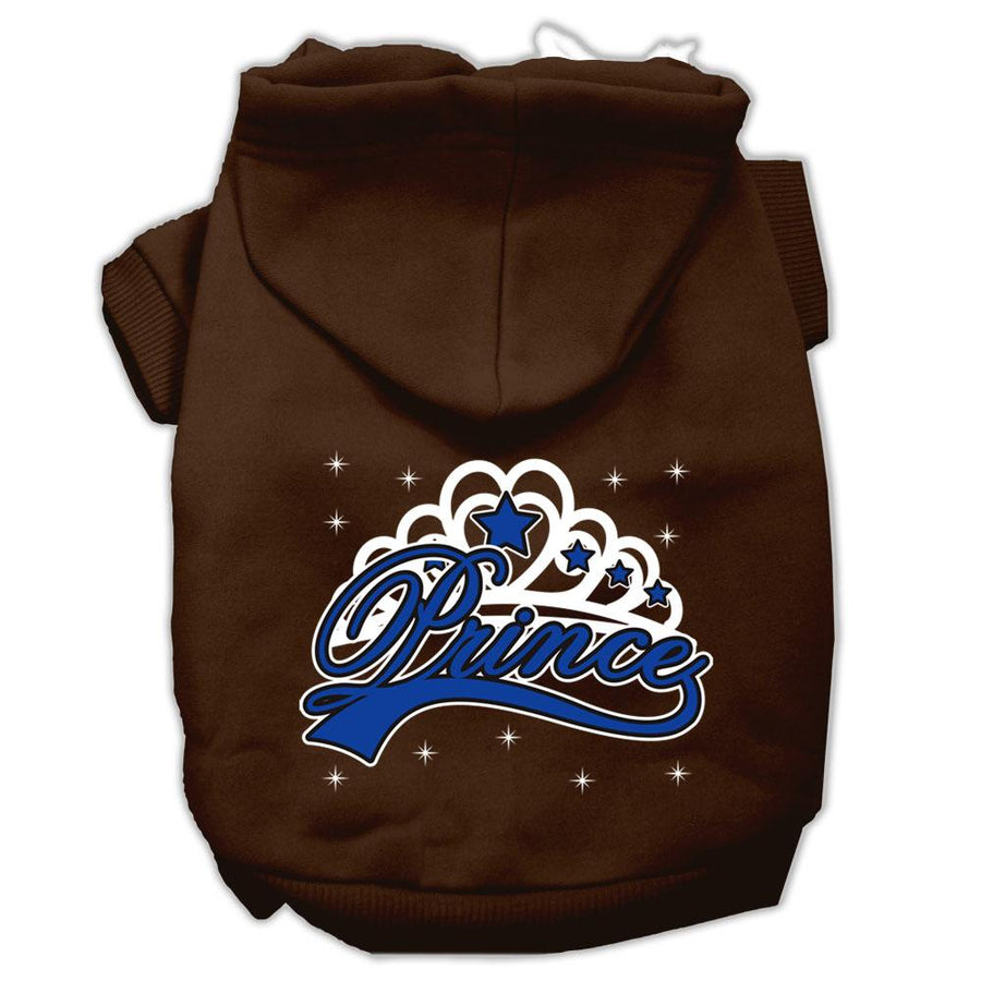 I'm A Prince Screen Print Pet Hoodies Brown Size Xs (8)