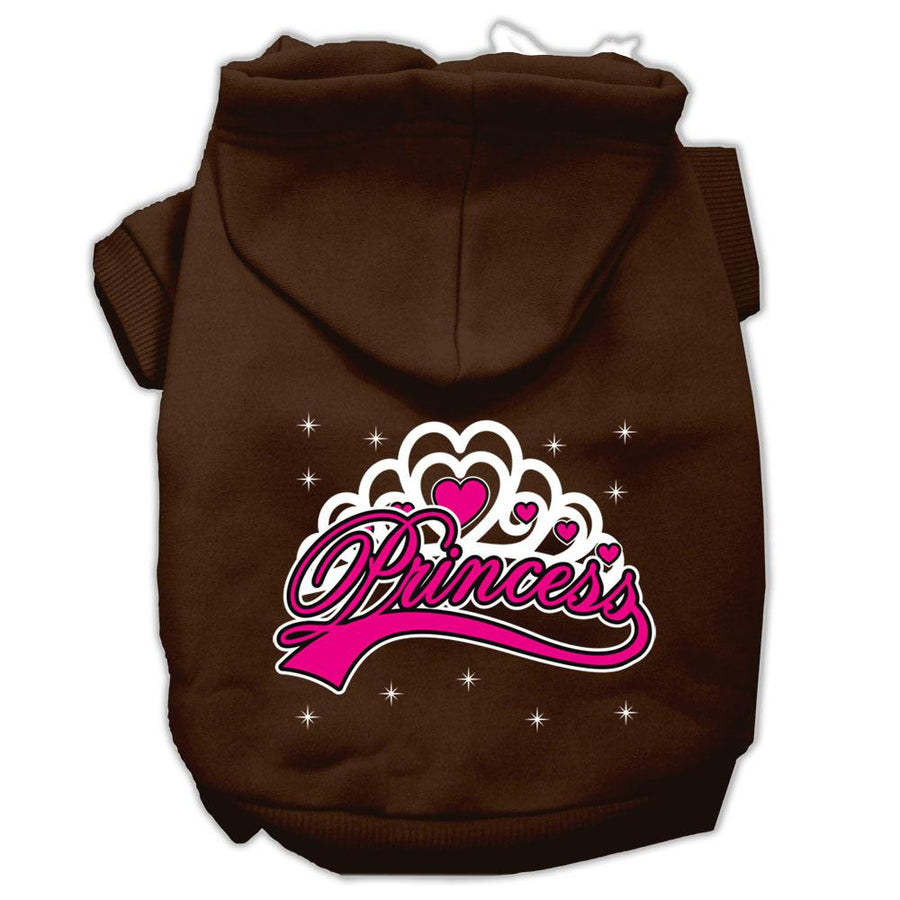 I'm A Princess Screen Print Pet Hoodies Brown Size Xs (8)