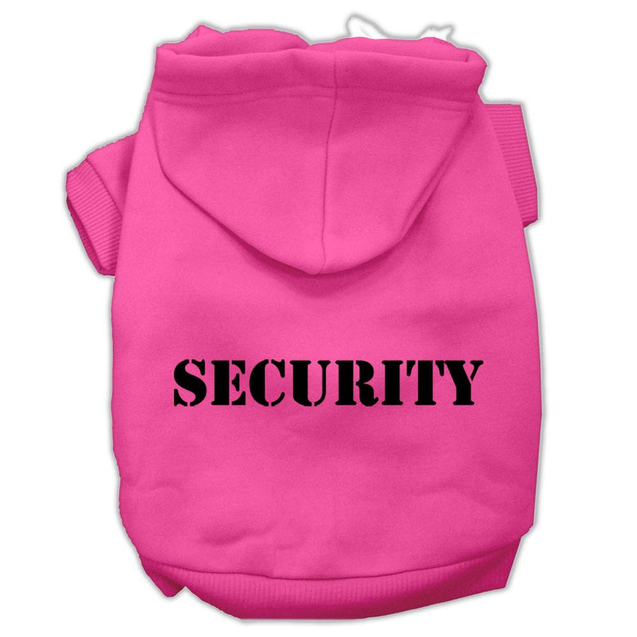 Security Screen Print Pet Hoodies Bright Pink Size W- Black Size Text Xxxl (20)
