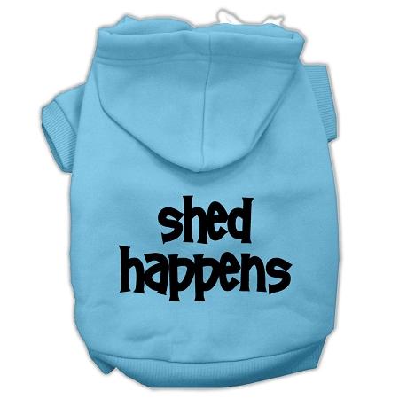 Shed Happens Screen Print Pet Hoodies Baby Blue Size Med (12)