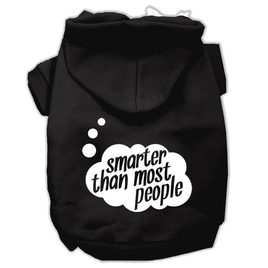 Smarter Then Most People Screen Printed Dog Pet Hoodies Black Size Lg (14)
