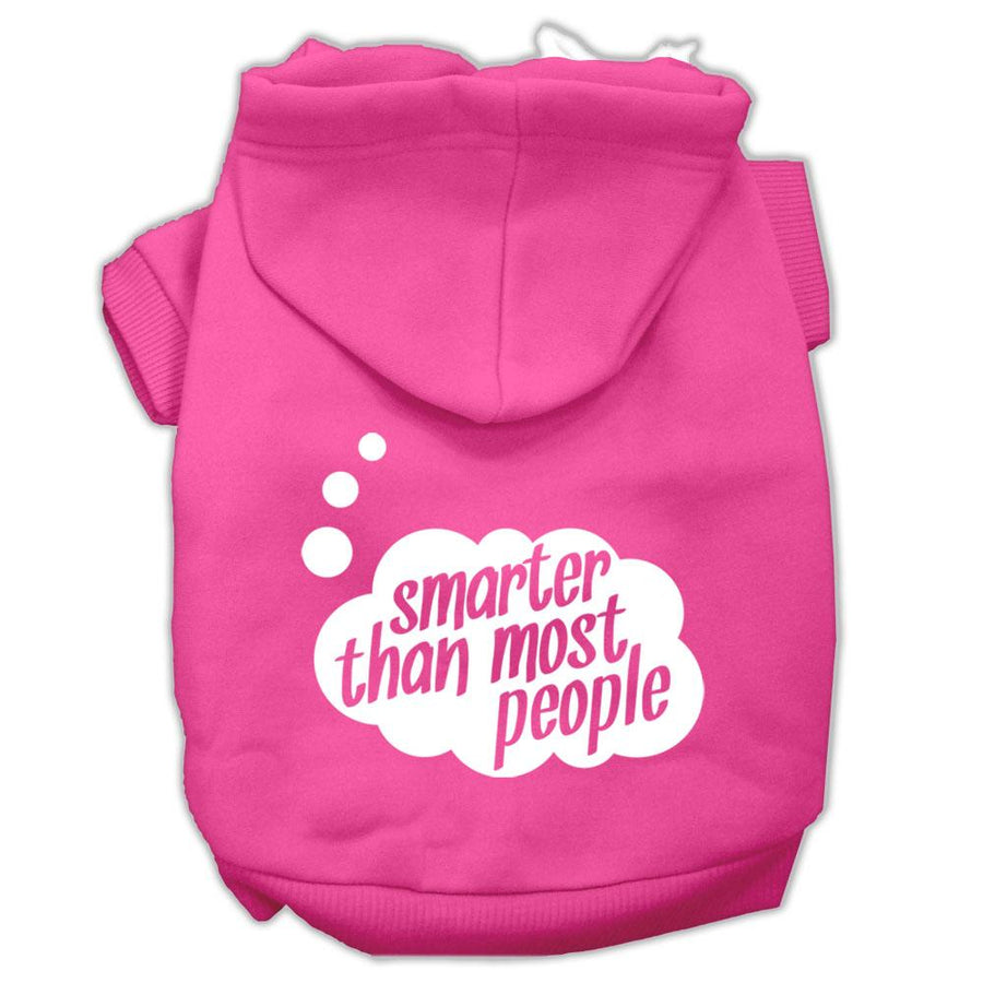Smarter Then Most People Screen Printed Dog Pet Hoodies Bright Pink Size Lg (14)