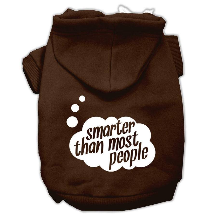 Smarter Then Most People Screen Printed Dog Pet Hoodies Brown Size Lg (14)