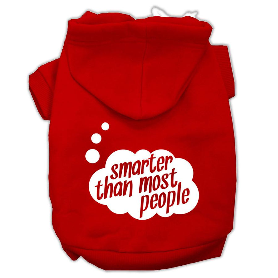 Smarter Then Most People Screen Printed Dog Pet Hoodies Red Size Lg (14)