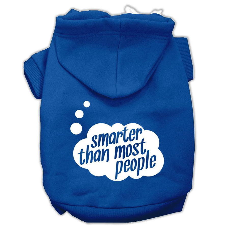 Smarter Then Most People Screen Printed Dog Pet Hoodies Blue Size Xs (8)