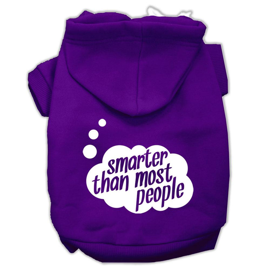 Smarter Then Most People Screen Printed Dog Pet Hoodies Purple Size Xs (8)