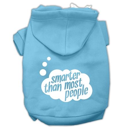 Smarter Then Most People Screen Printed Dog Pet Hoodies Baby Blue Size Xxxl (20)