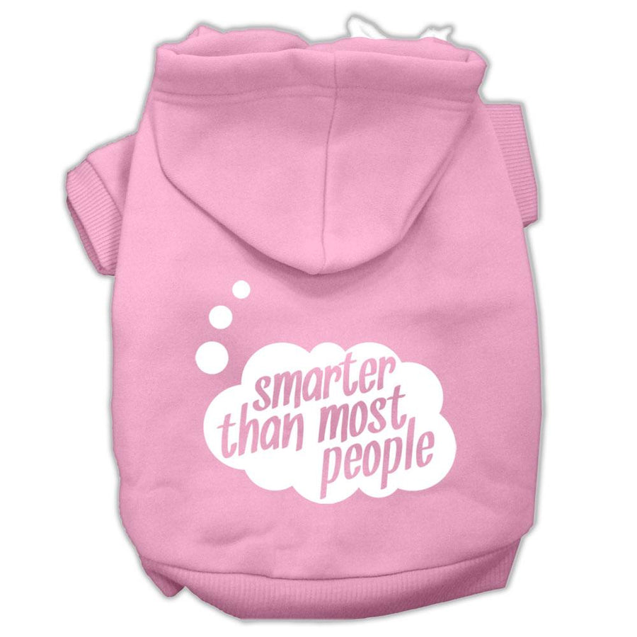 Smarter Then Most People Screen Printed Dog Pet Hoodies Light Pink Size Xxxl (20)
