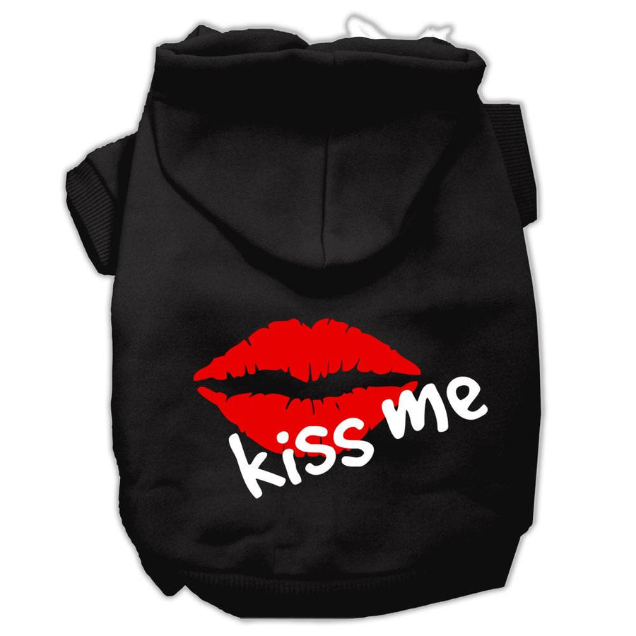 Kiss Me Screen Print Pet Hoodies Black Size Xl (16)