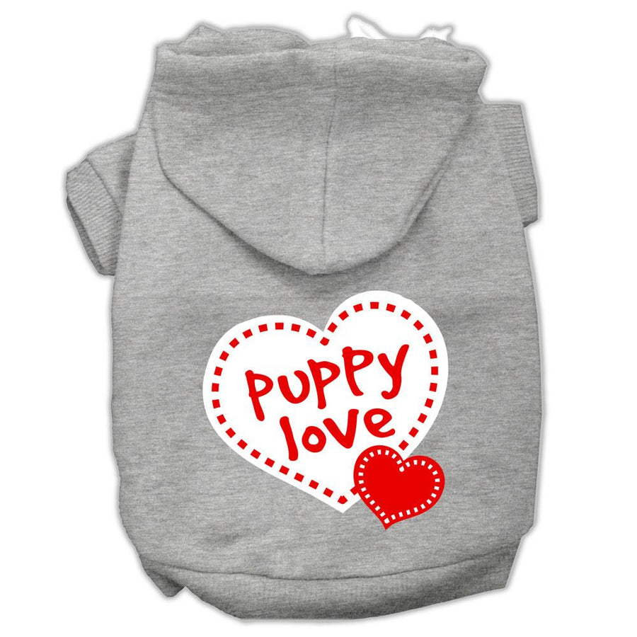 Puppy Love Screen Print Pet Hoodies Grey Size Xxl (18)