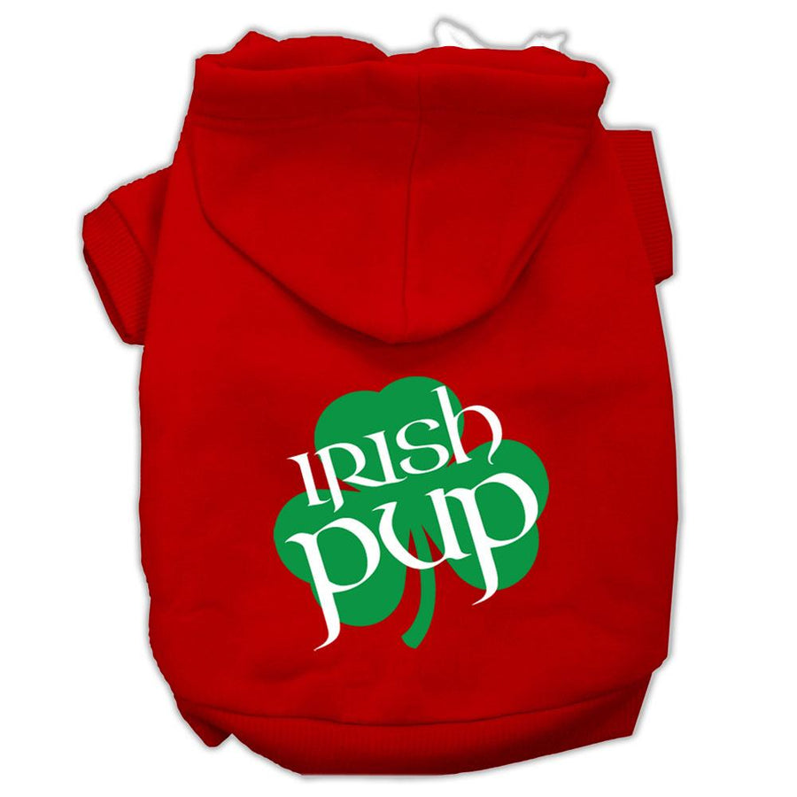 Irish Pup Screen Print Pet Hoodies Red Size Xl (16)