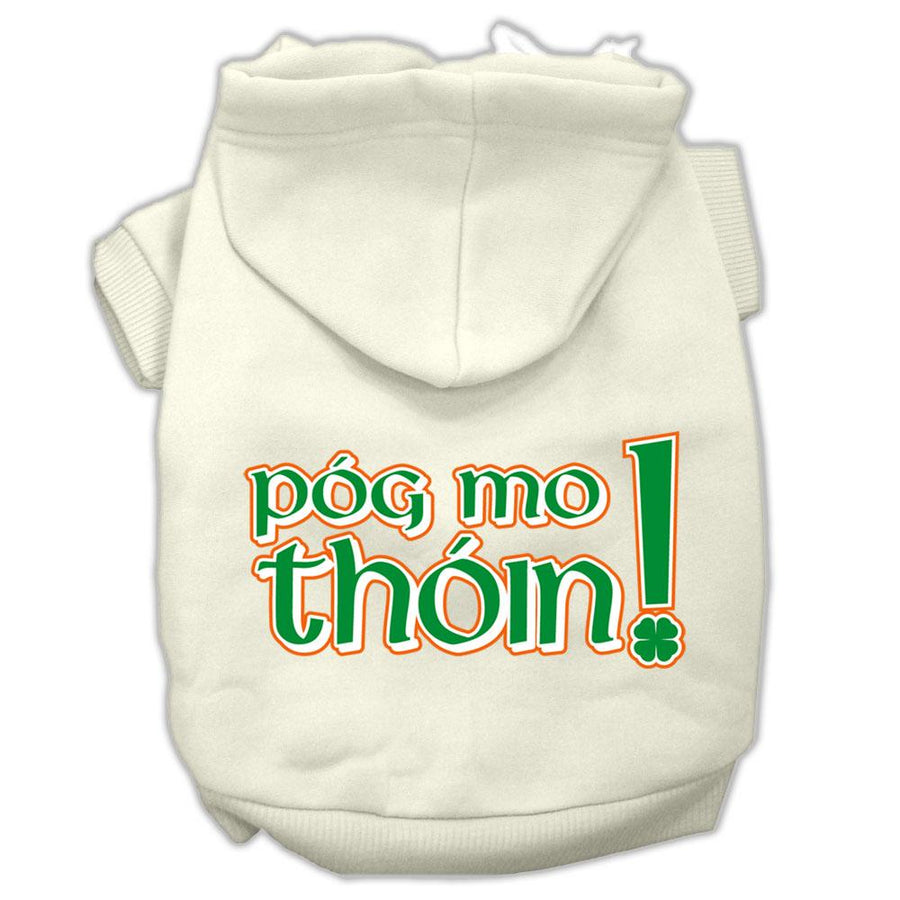 Pog Mo Thoin Screen Print Pet Hoodies Cream Size Xl (16)