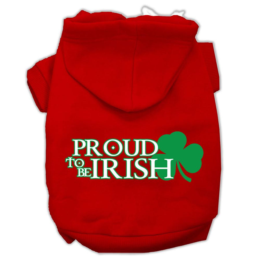 Proud To Be Irish Screen Print Pet Hoodies Red Size Sm (10)