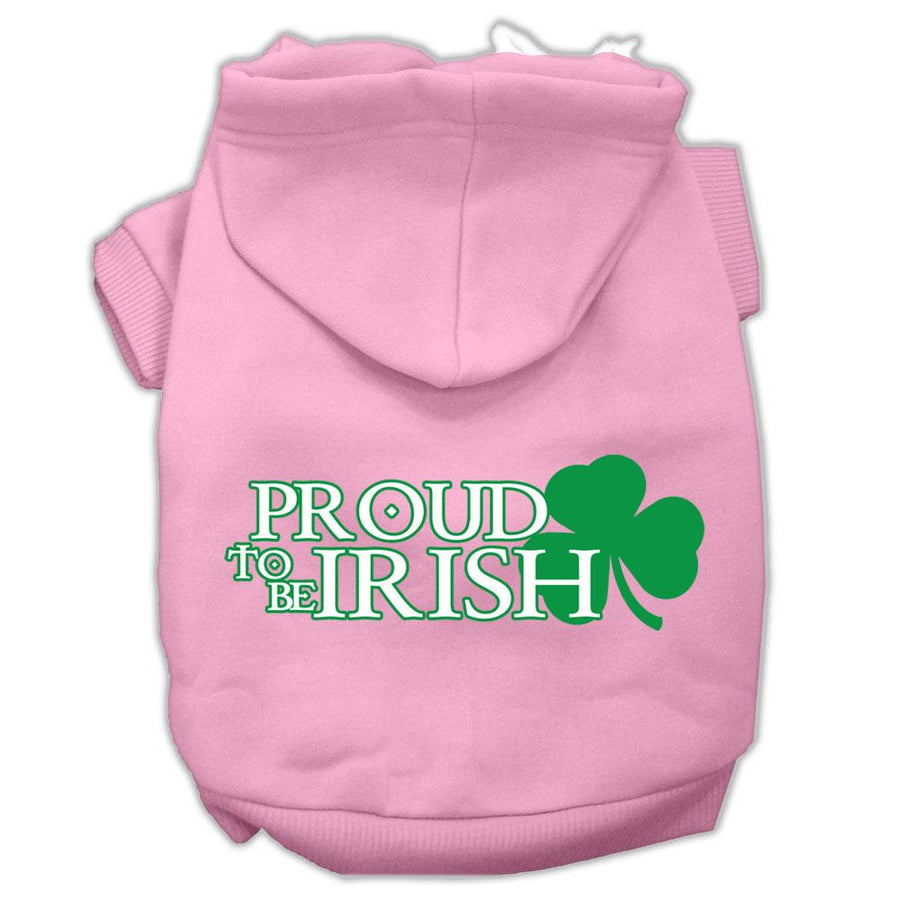 Proud To Be Irish Screen Print Pet Hoodies Light Pink Size Xl (16)