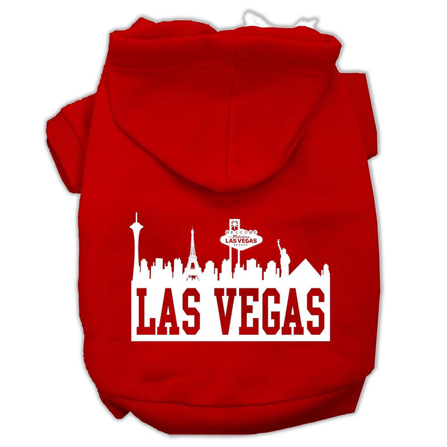 Las Vegas Skyline Screen Print Pet Hoodies Red Size Xxl (18)