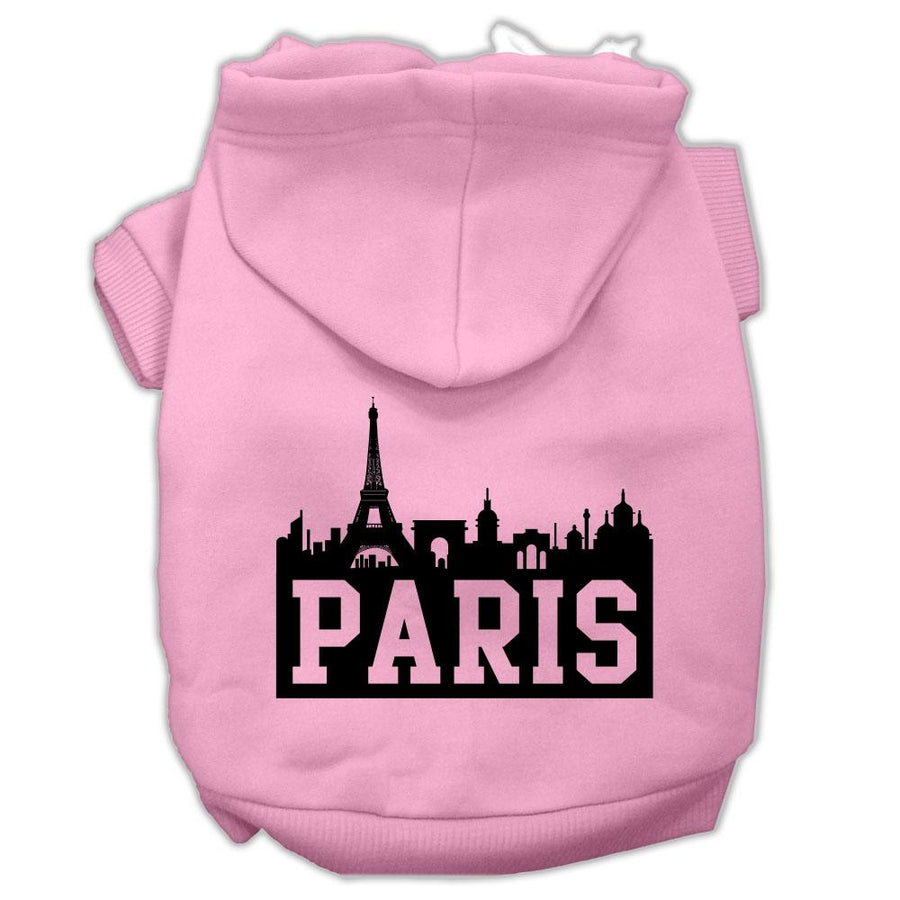 Paris Skyline Screen Print Pet Hoodies Light Pink Size Xxxl (20)