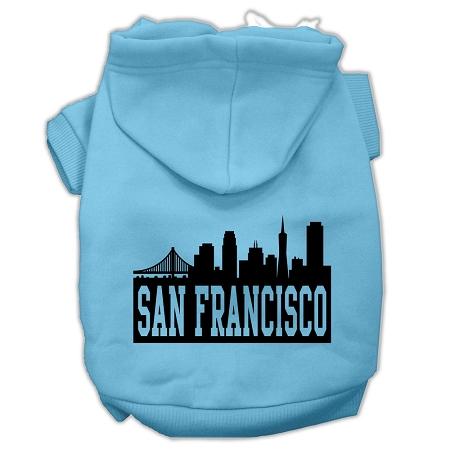San Francisco Skyline Screen Print Pet Hoodies Baby Blue Size Xl (16)