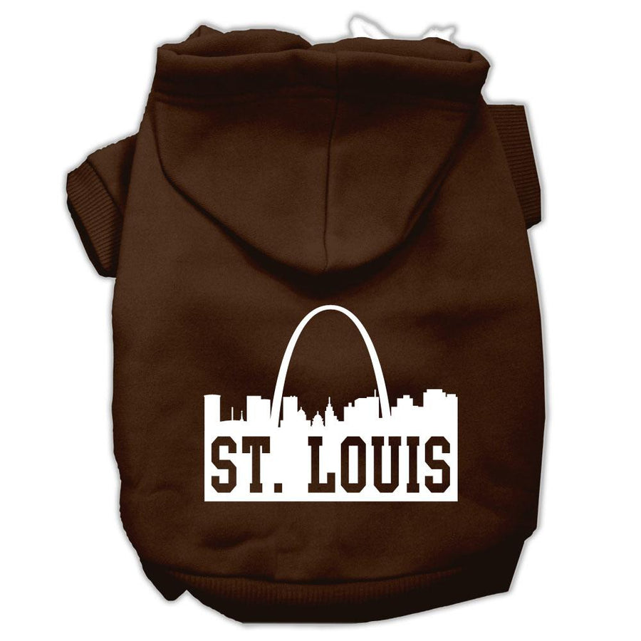 St Louis Skyline Screen Print Pet Hoodies Brown Size Xxl (18)