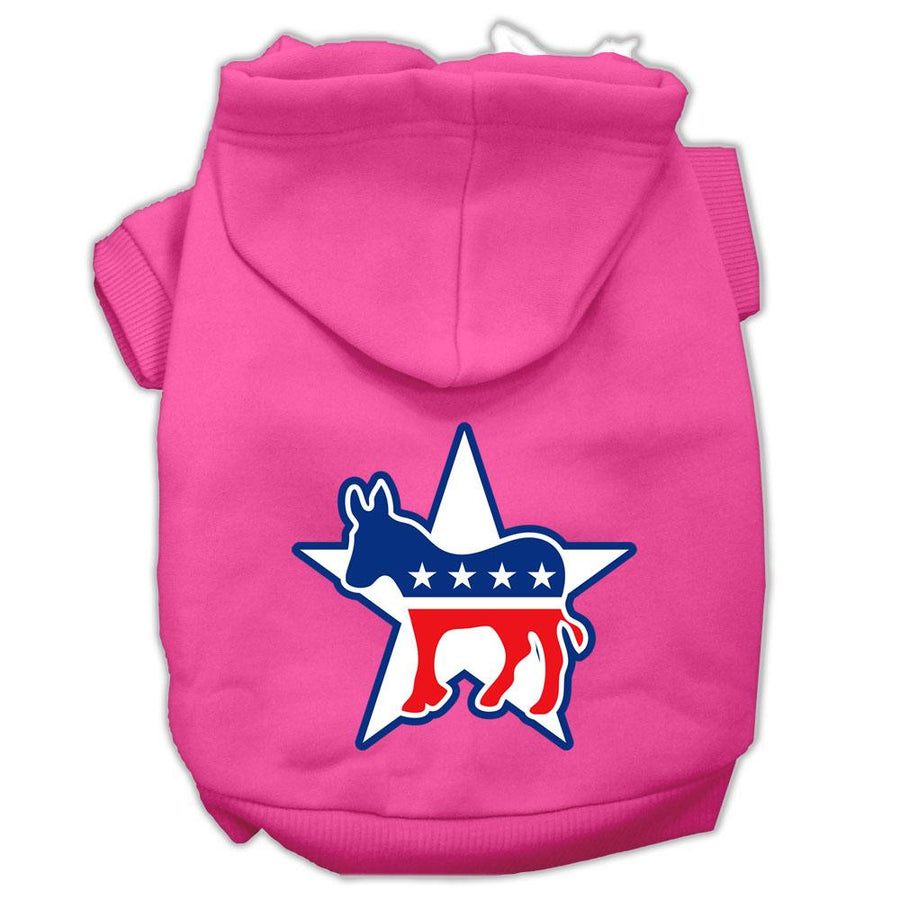 Democrat Screen Print Pet Hoodies Bright Pink Size Xs (8)