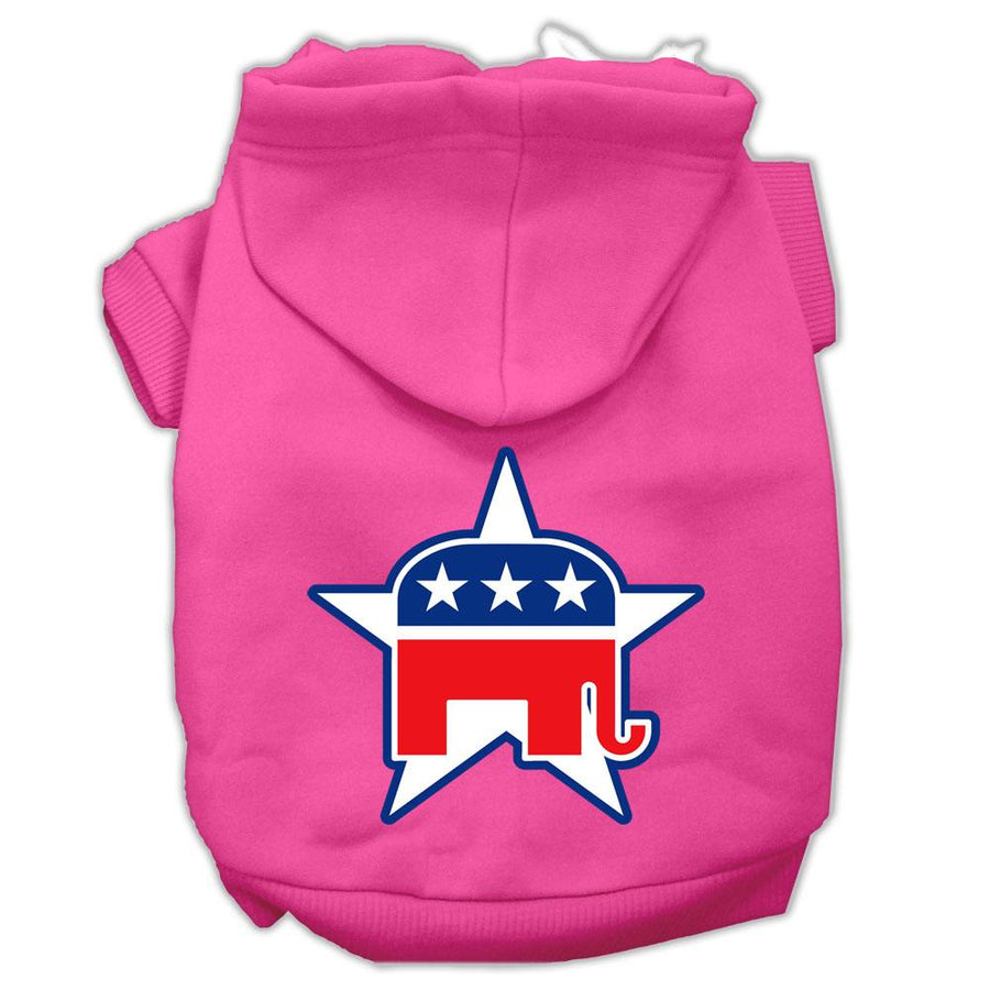 Republican Screen Print Pet Hoodies Bright Pink Size Xs (8)