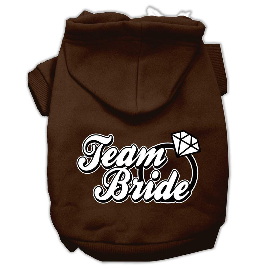 Team Bride Screen Print Pet Hoodies Brown Size Xxl (18)