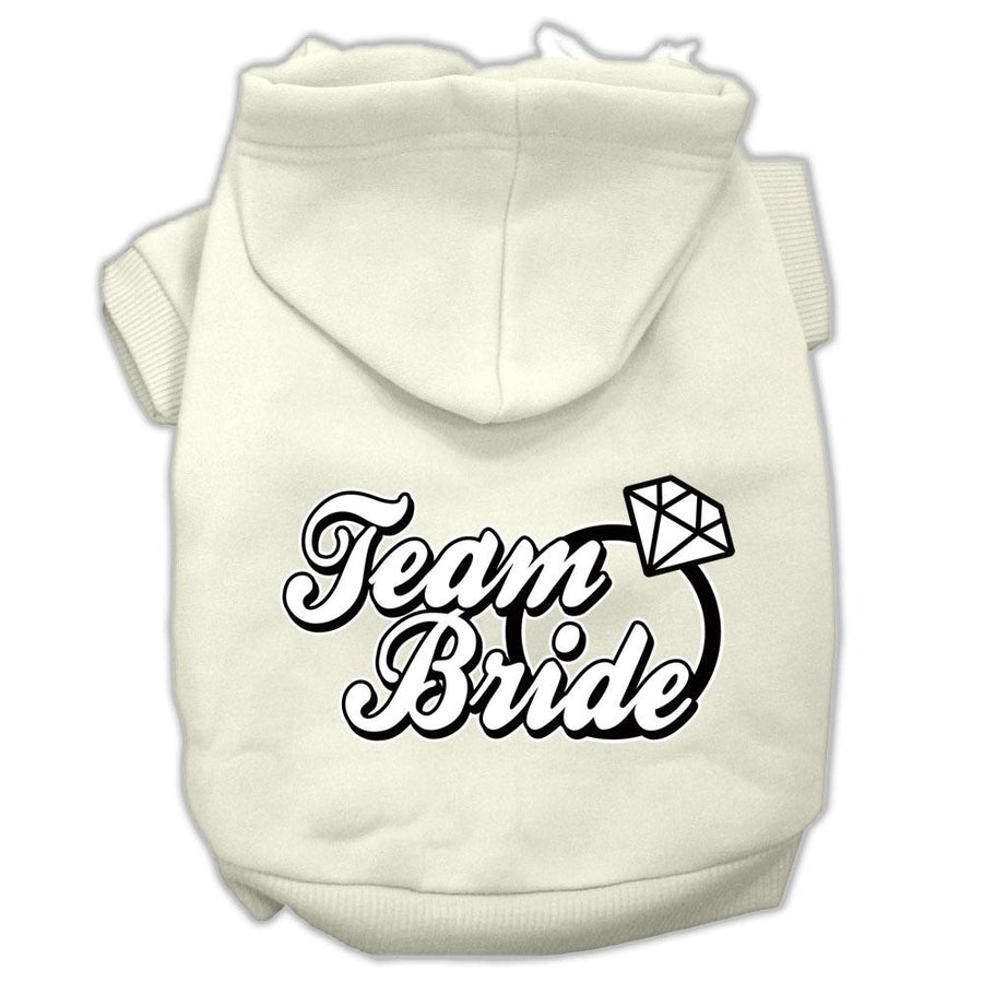 Team Bride Screen Print Pet Hoodies Cream Size Xxl (18)