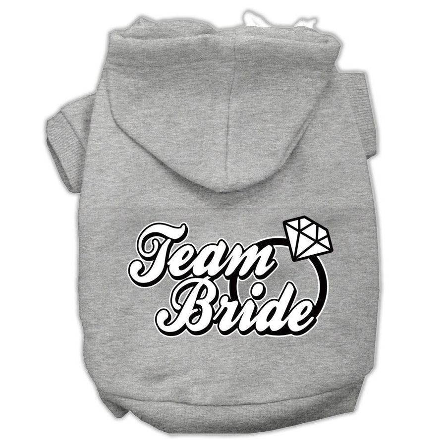 Team Bride Screen Print Pet Hoodies Grey Size Xxl (18)