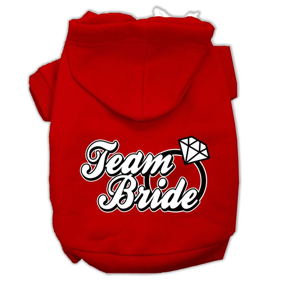 Team Bride Screen Print Pet Hoodies Red Size Xxl (18)