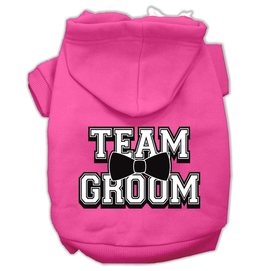 Team Groom Screen Print Pet Hoodies Bright Pink Size Xxl (18)