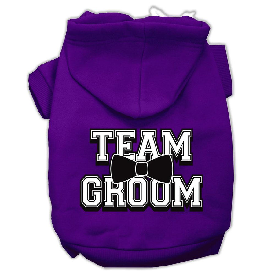 Team Groom Screen Print Pet Hoodies Purple Size Xxxl (20)